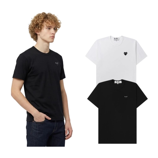 꼼데가르송 블랙 하트 반팔티