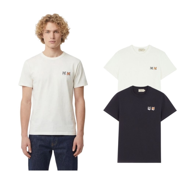 메종키츠네 더블 폭스 헤드 패치 반팔티